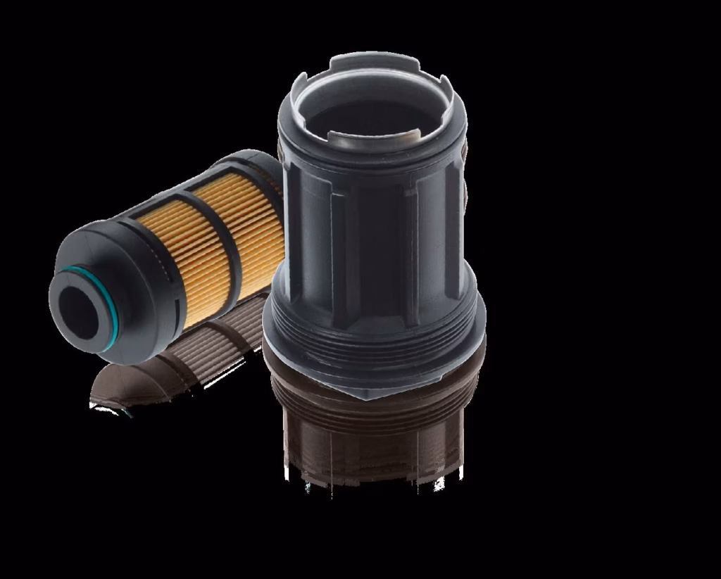 Bosch Urea-Filter F 026 405 001 (cellulosebasiert) und F 026 405 002 (synthetisch) für Cummins Hilite Systeme im Mercedes-Benz Actros sowie in DAF- und Scania-Nutzfahrzeugen